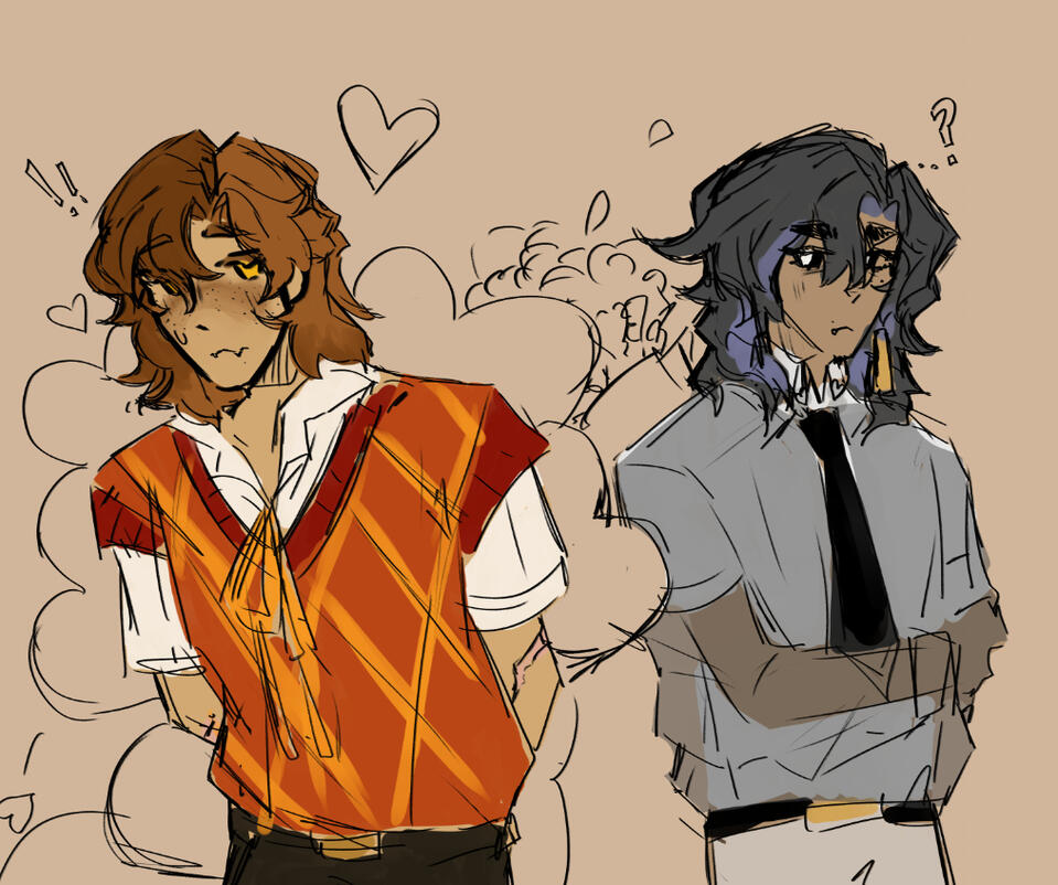 [Unshaded half-body with two characters - would be priced around $24]