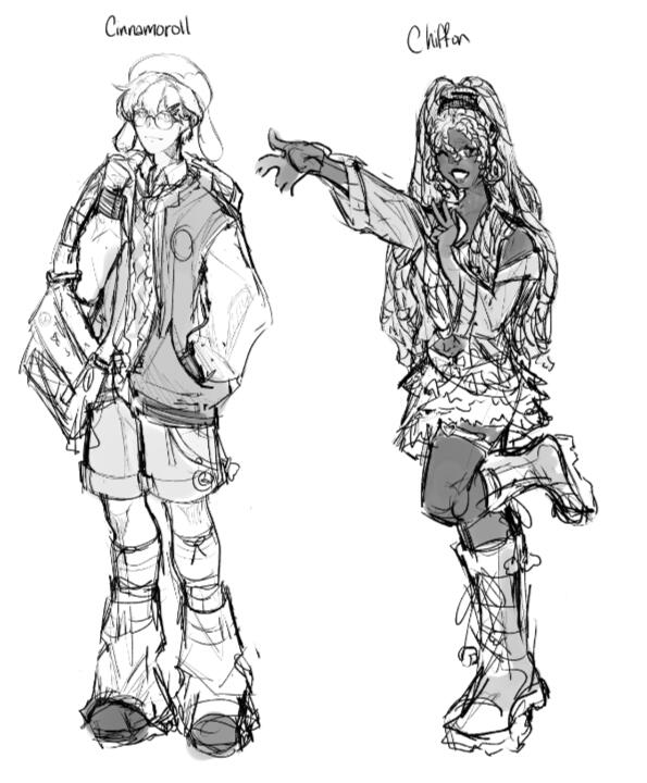 [Unshaded half-body with two characters - would be priced around $24]